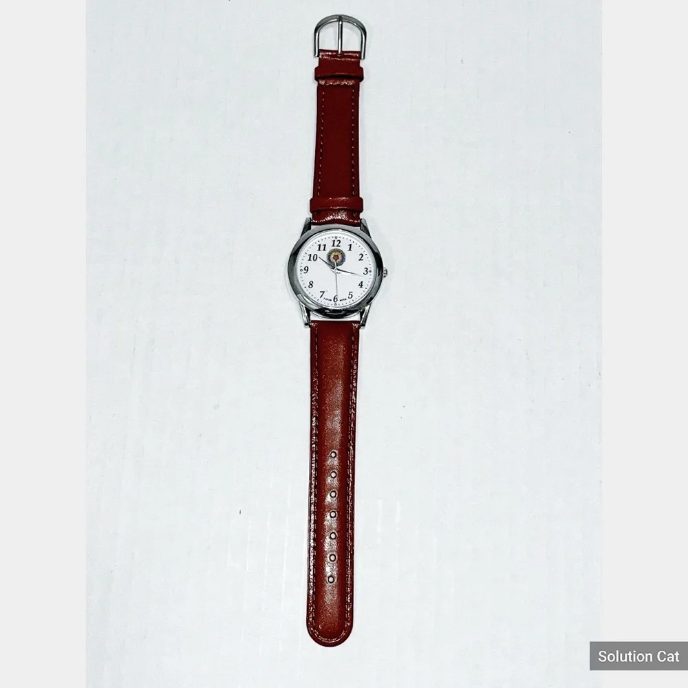 US American Legion 36mm Watch, Custom American Legion Silver Tone Watch Vintage